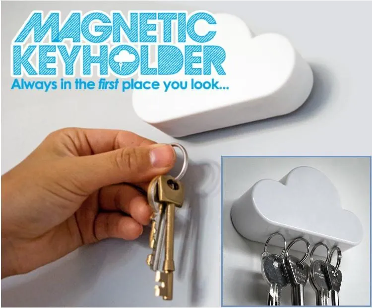 Cloud Shape Magnetic Key Holder (2 Pcs)