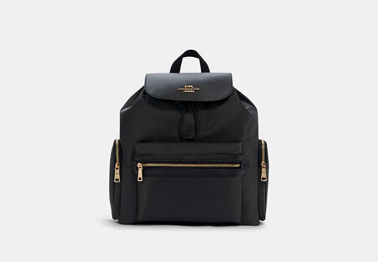 Coach Backpack Non Leather-Gold-Black