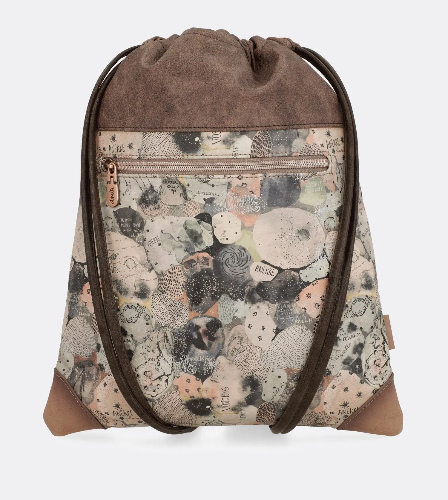 Cool universe fabric cinch bag with a printed design