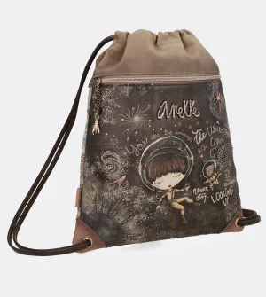 Cool universe fabric cinch bag with a printed design