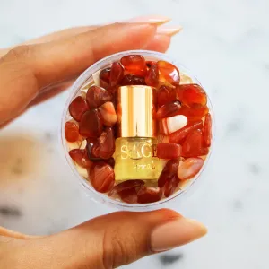 Coral Perfume Oil Concentrate Mini Rollie with Gemstones by Sage