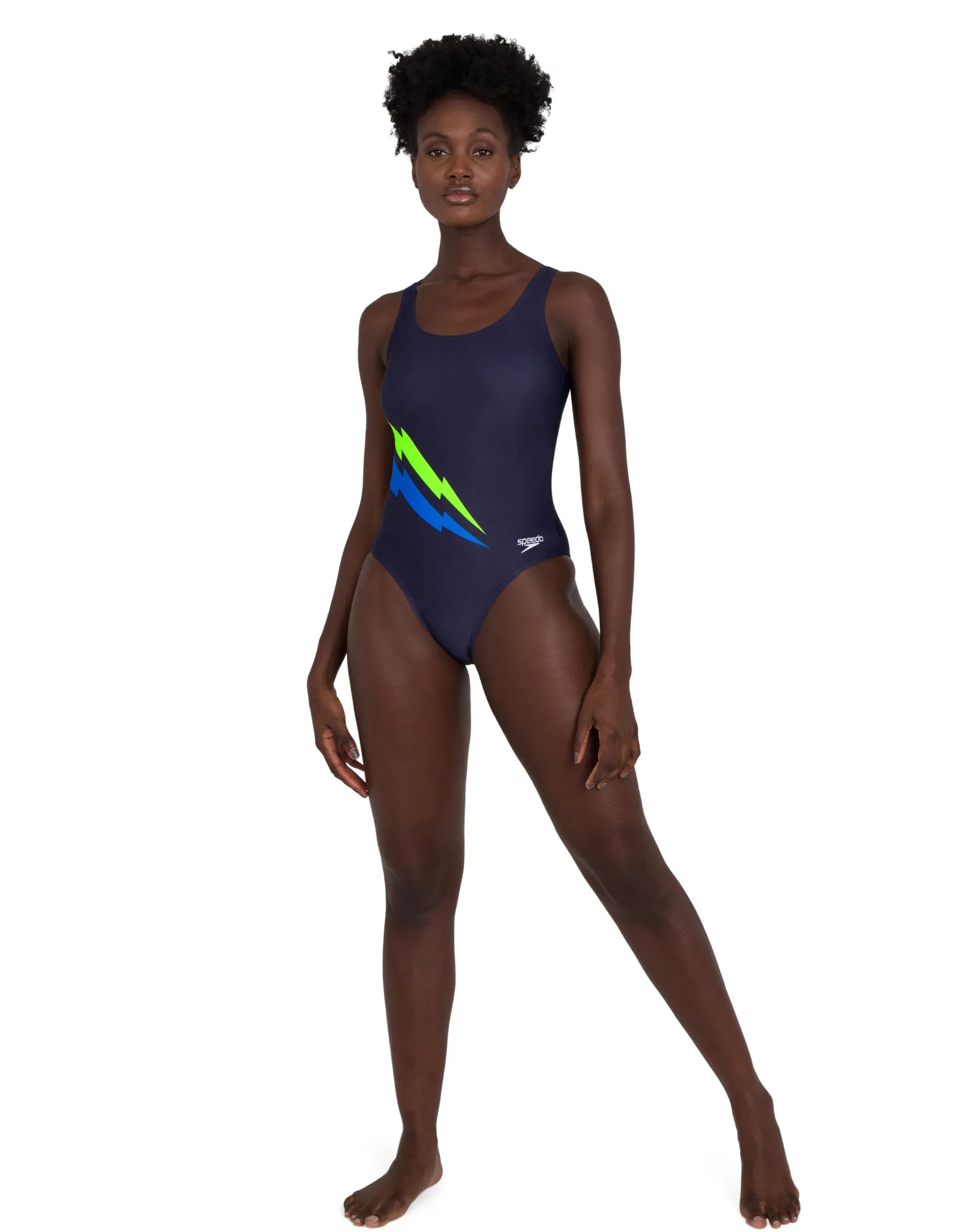 Core Placement U-Back Swimsuit - Navy/Blue/Yellow