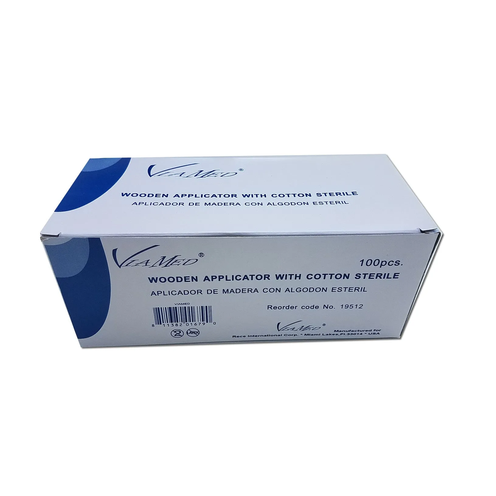 Cotton Tipped Applicator w/ Long Wood Handle Swabs 6" Sterile 100/box 1 per Bag