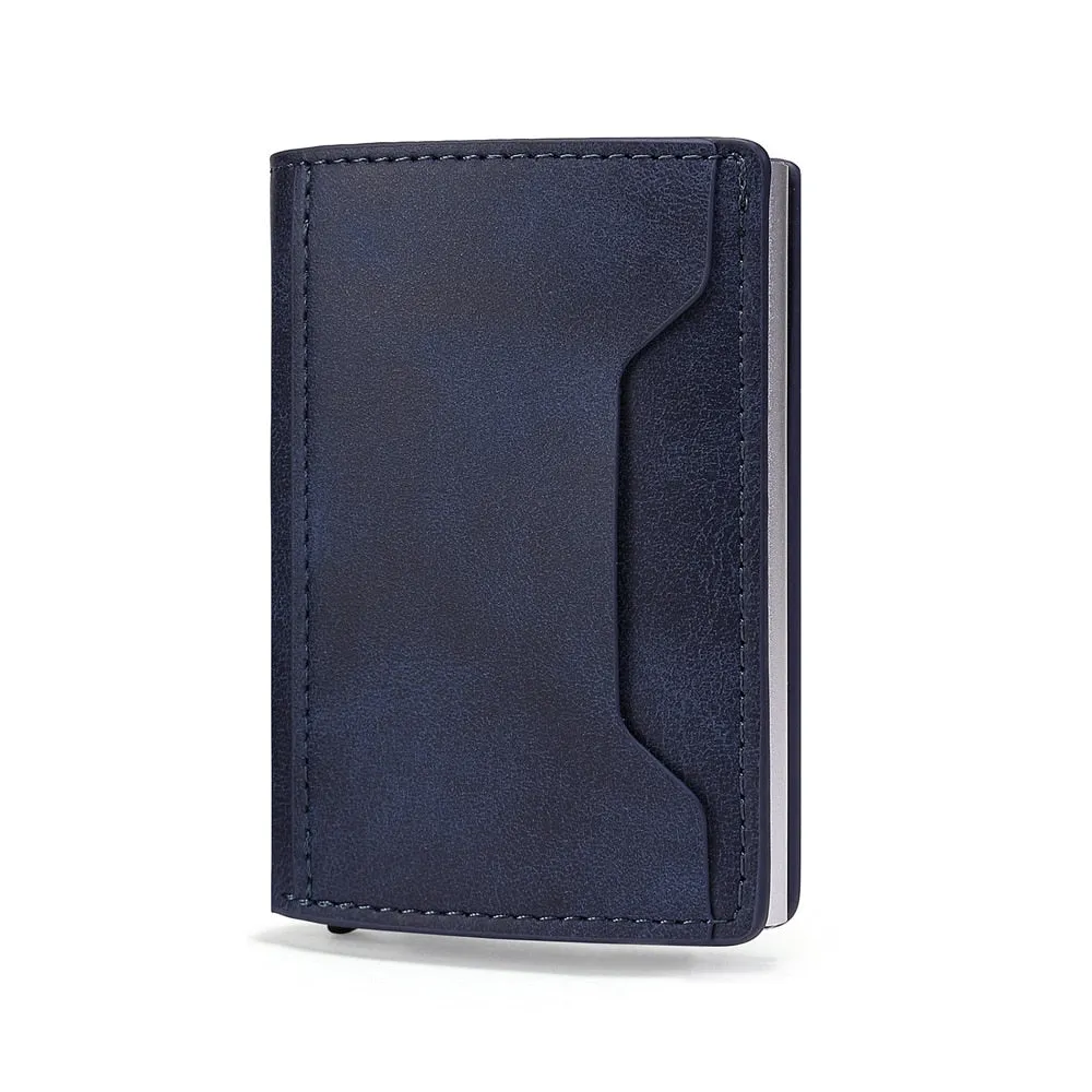 Cyflymder New Credit Card Holder Rfid Anti-theft Brush Men Leather Wallet Top Pu Leather Wallet with Coin Pocket & Note Compartment