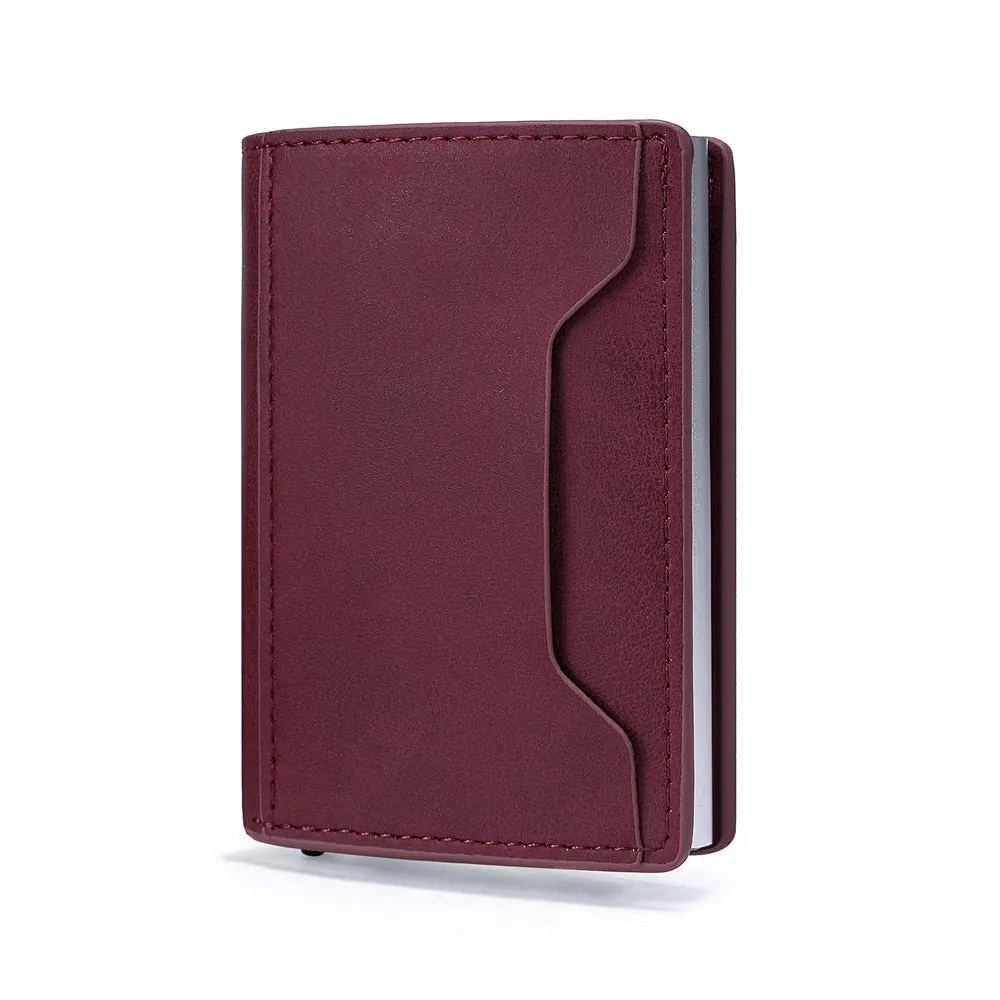 Cyflymder New Credit Card Holder Rfid Anti-theft Brush Men Leather Wallet Top Pu Leather Wallet with Coin Pocket & Note Compartment