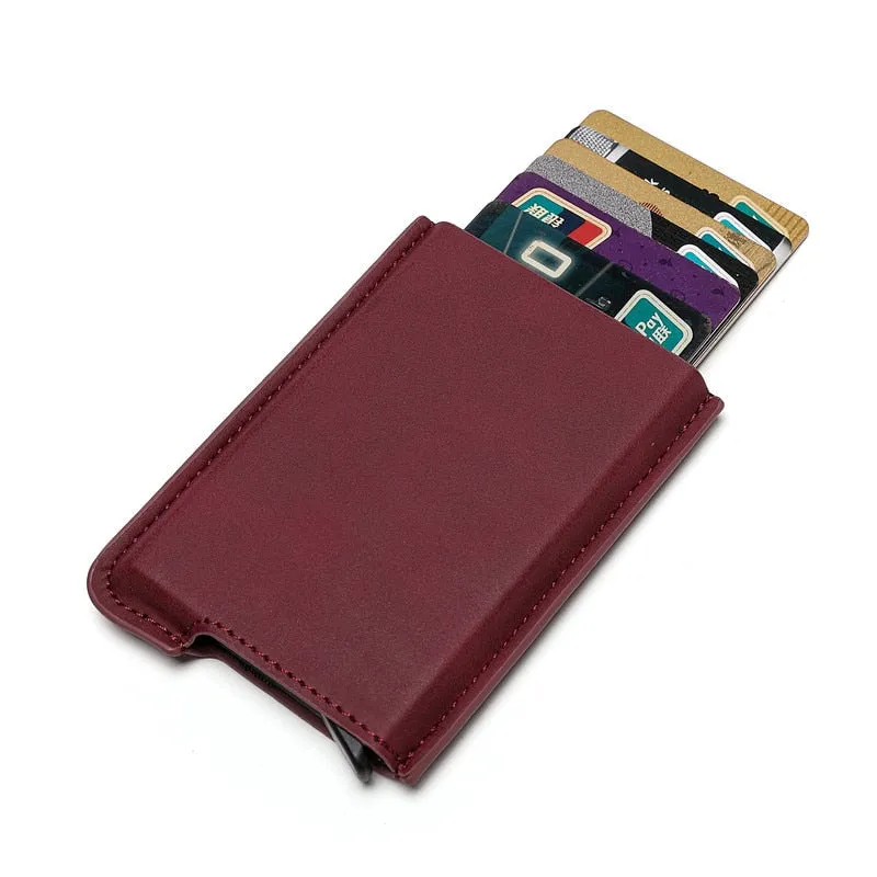 Cyflymder New Credit Card Holder Rfid Anti-theft Brush Men Leather Wallet Top Pu Leather Wallet with Coin Pocket & Note Compartment