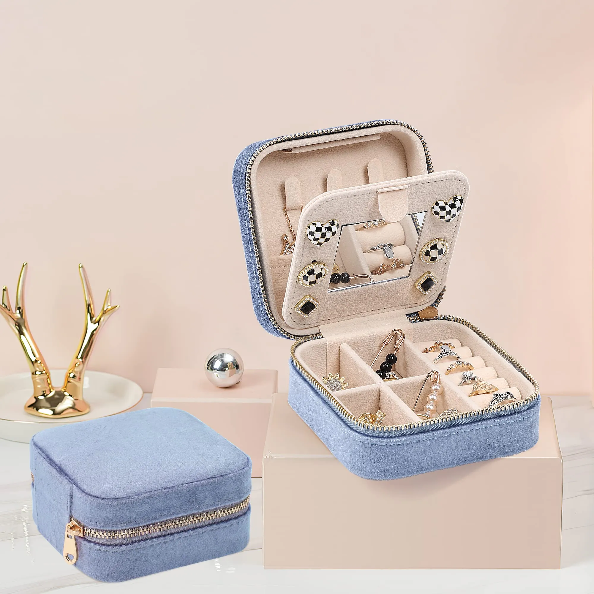 Dajasan Large Capacity Makeup Bag   Mini Travel Jewelry Case