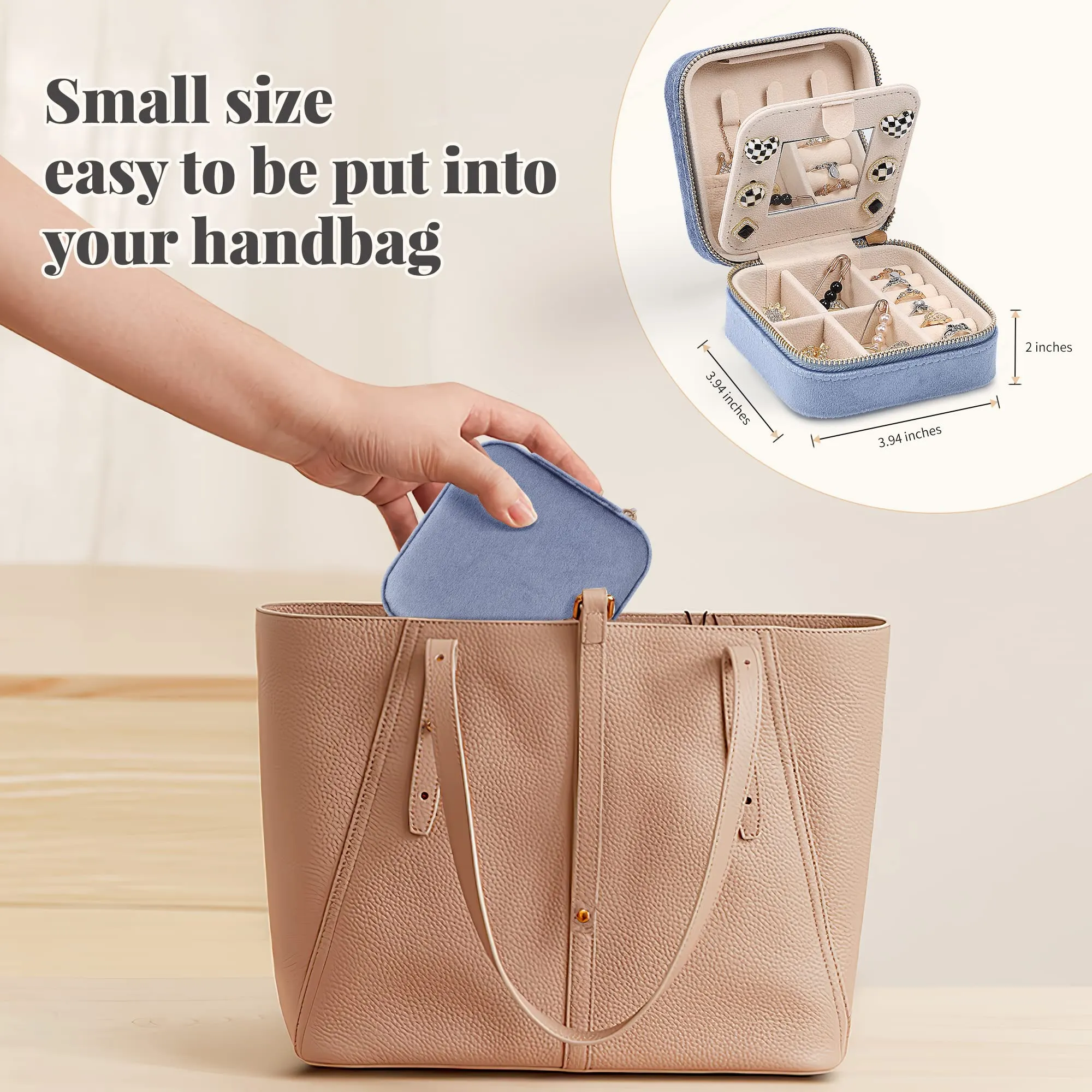 Dajasan Large Capacity Makeup Bag   Mini Travel Jewelry Case