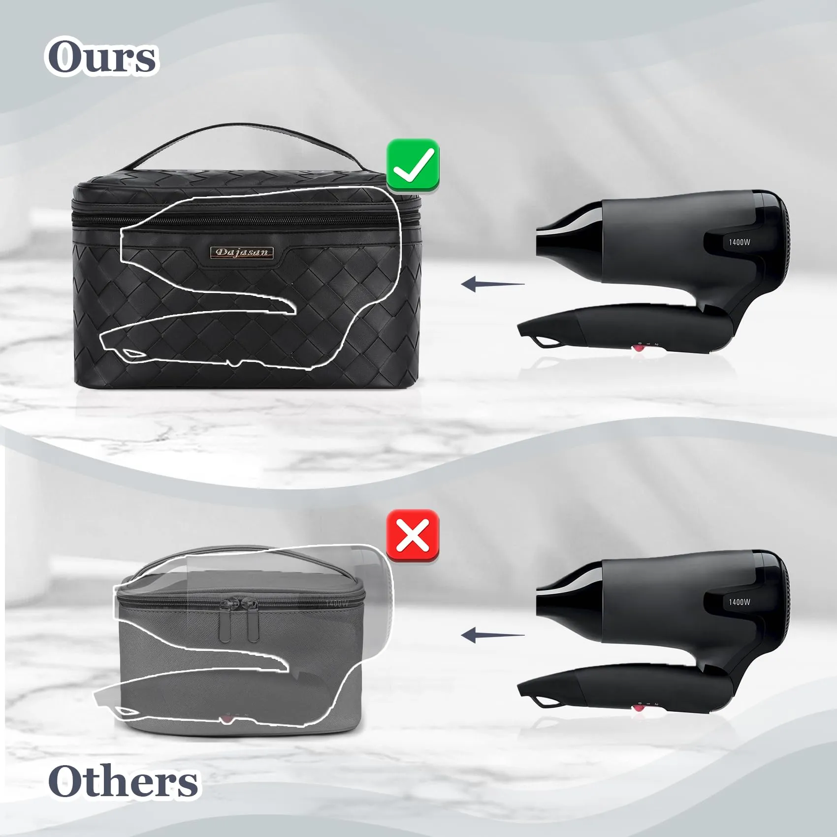 Dajasan Large Capacity Makeup Bag   Mini Travel Jewelry Case