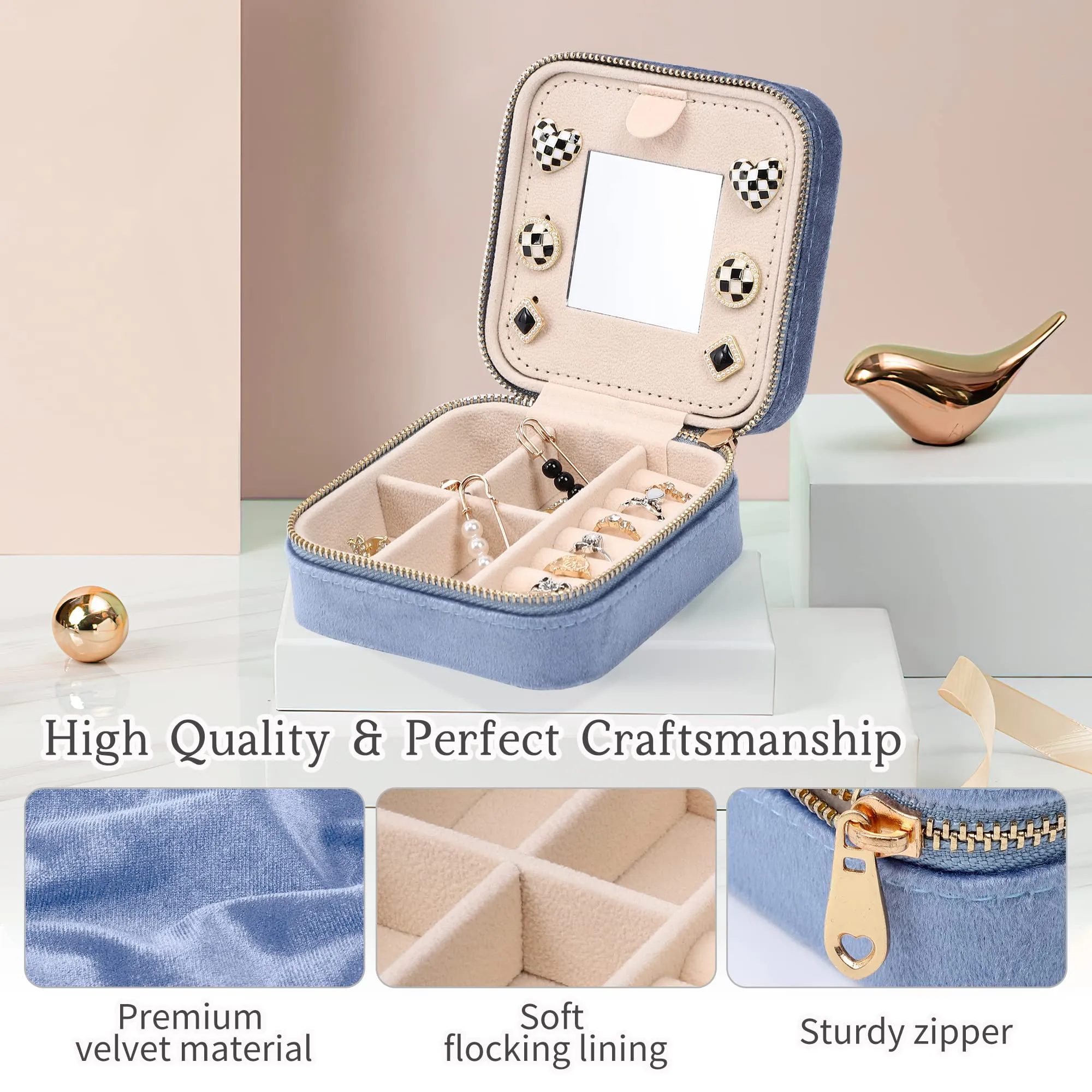 Dajasan Large Capacity Makeup Bag   Mini Travel Jewelry Case