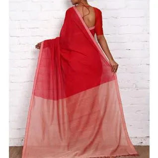 Dark Pink Mangalgiri Cotton Saree