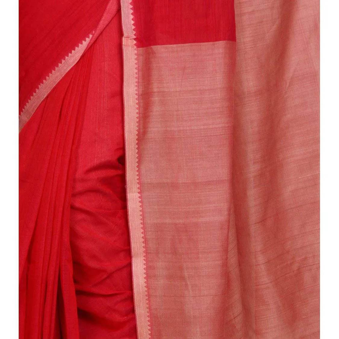 Dark Pink Mangalgiri Cotton Saree