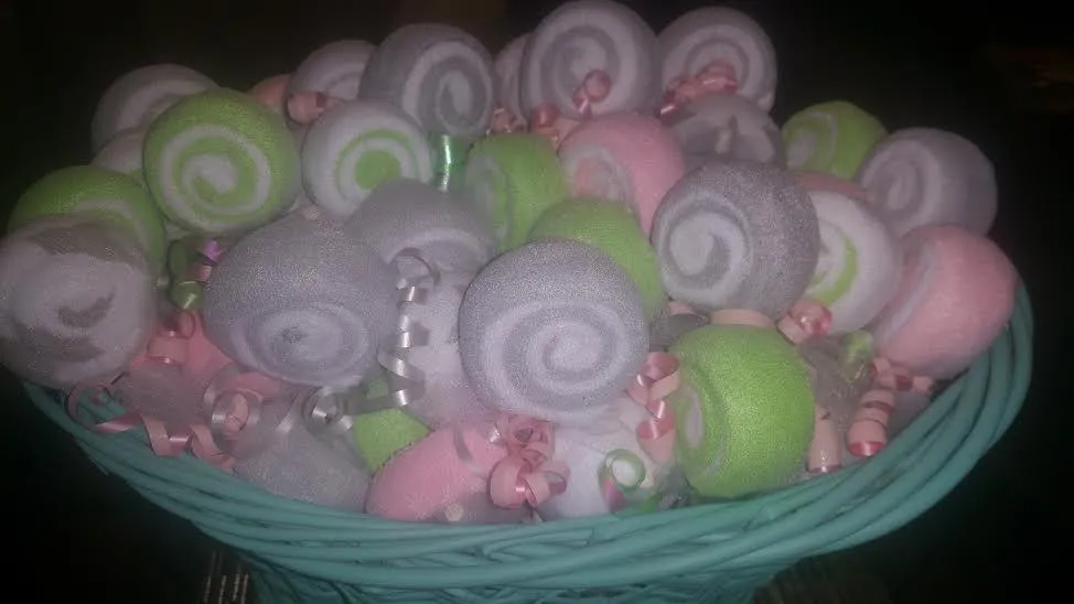 Diaper Cake Washcloth - Lollipop Favors
