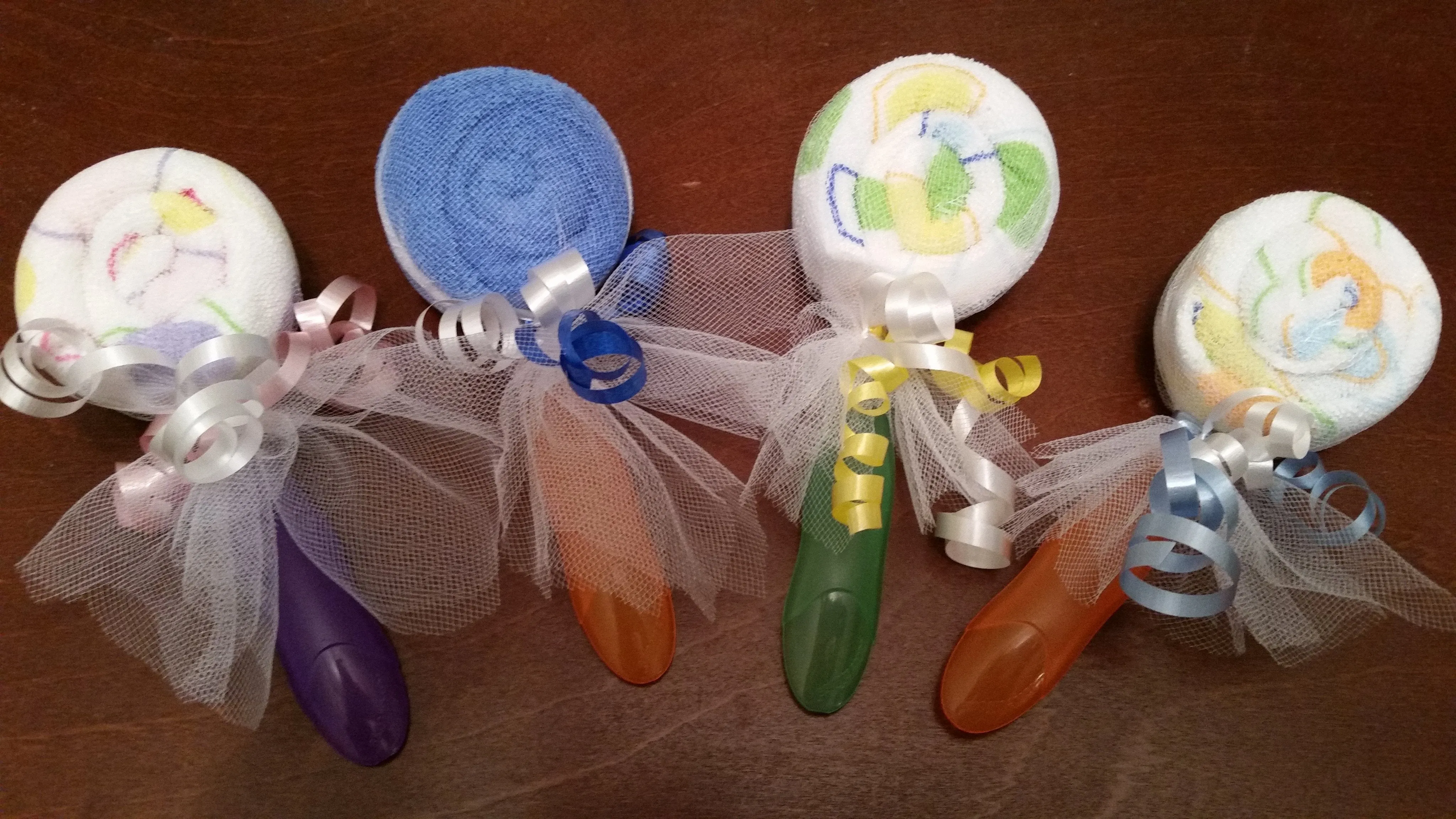 Diaper Cake Washcloth - Lollipop Favors