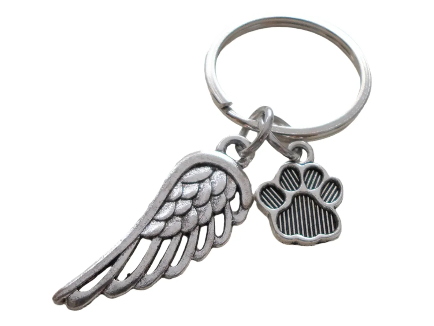 Dog Memorial Keychain • Cute Wing and Paw Charm | JE