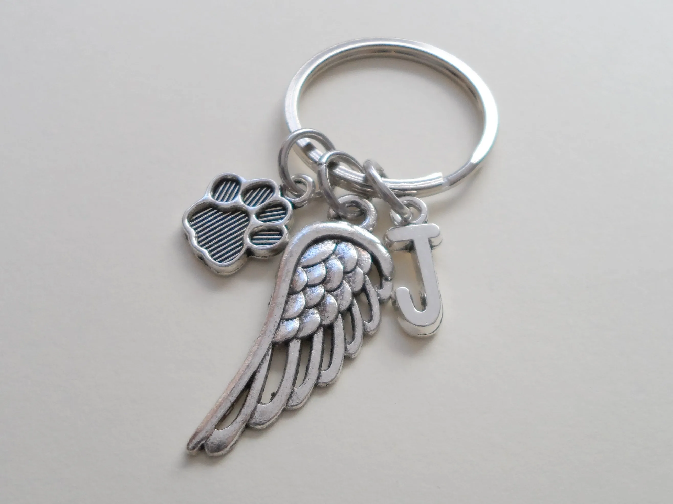 Dog Memorial Keychain • Cute Wing and Paw Charm | JE