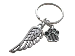 Dog Memorial Keychain • Cute Wing and Paw Charm | JE