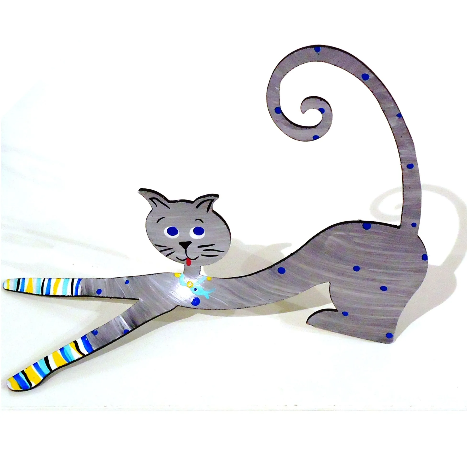 Downward Cat Photo Holder - Grey