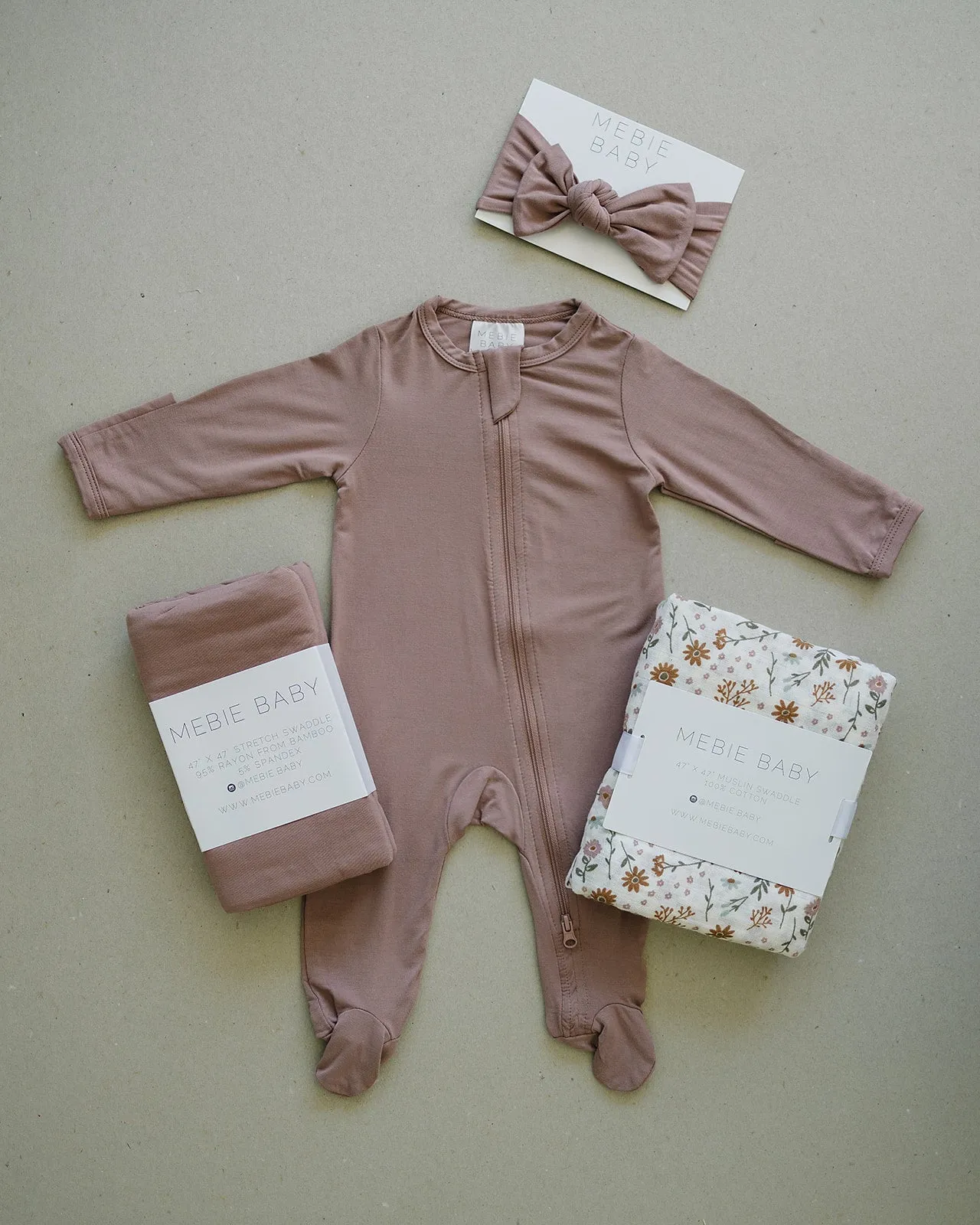 Dusty Rose Bamboo Zipper