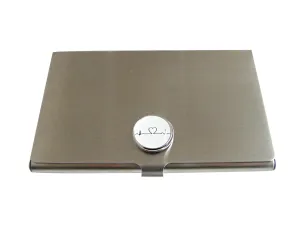 EKG with Heart Pendant Business Card Holder