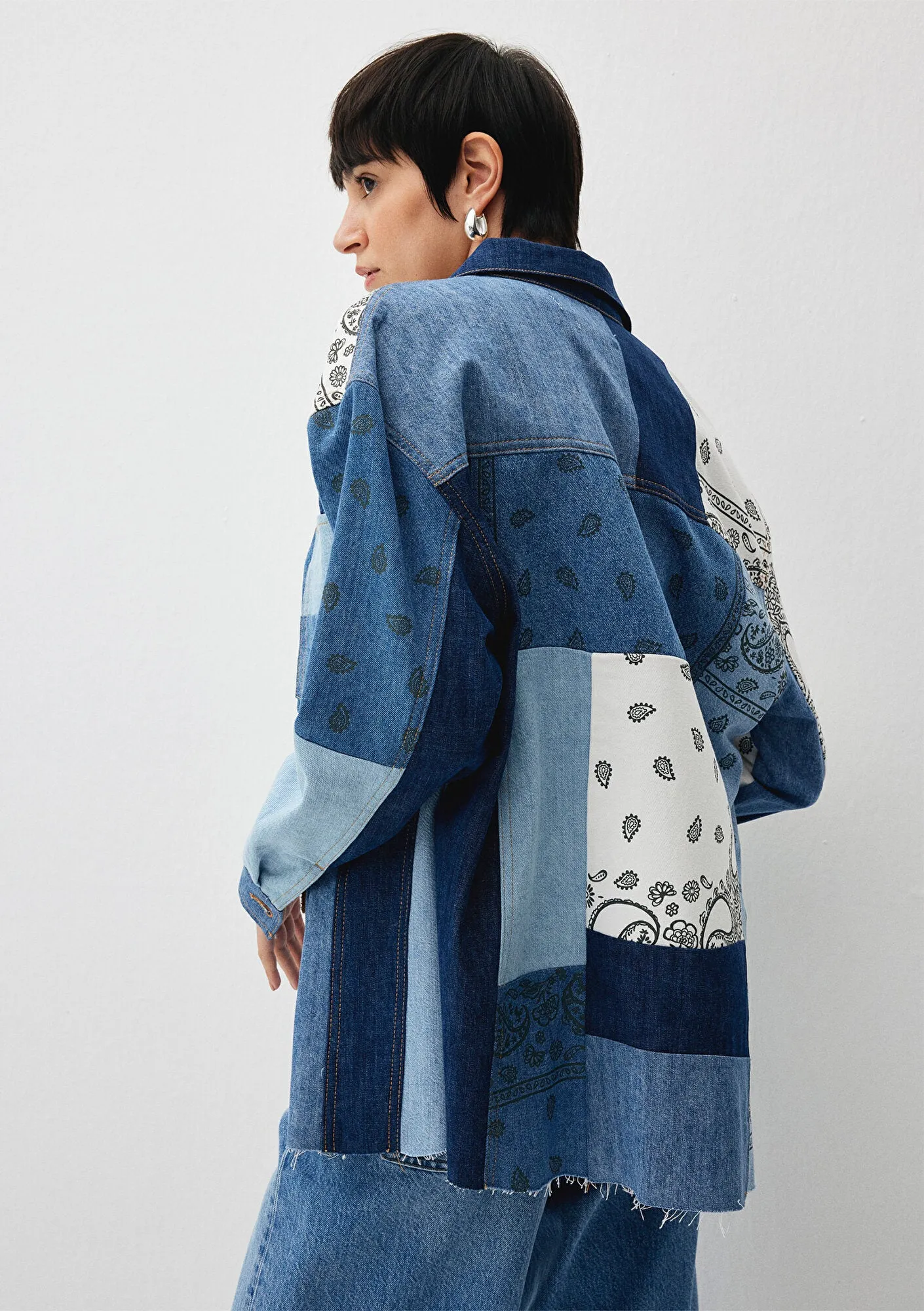 Elodie Blocking Upcycle  Jean Shirt