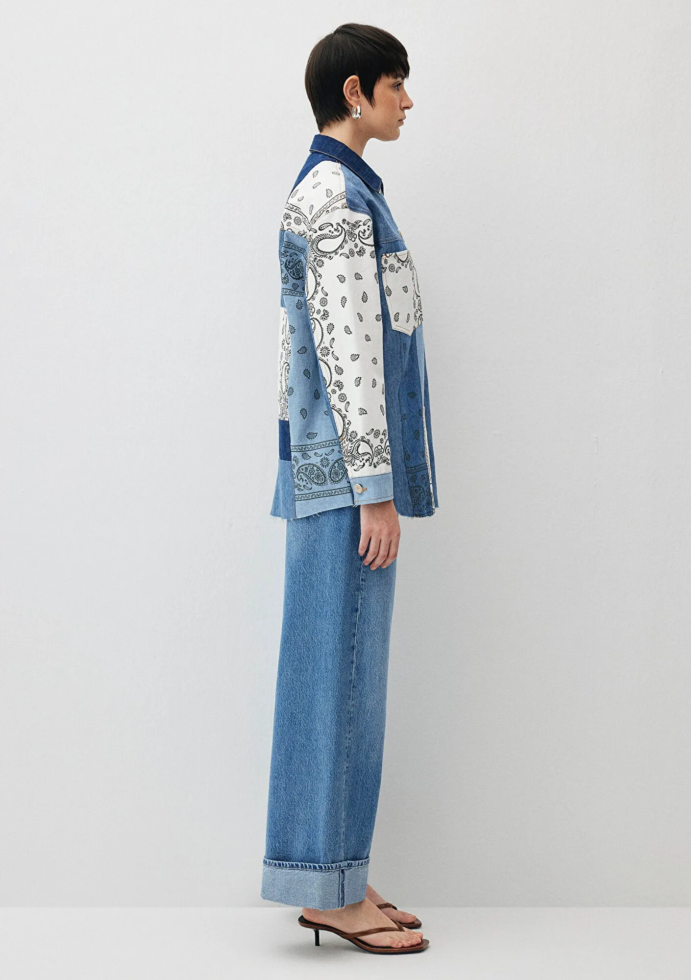 Elodie Blocking Upcycle  Jean Shirt