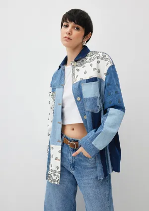 Elodie Blocking Upcycle  Jean Shirt