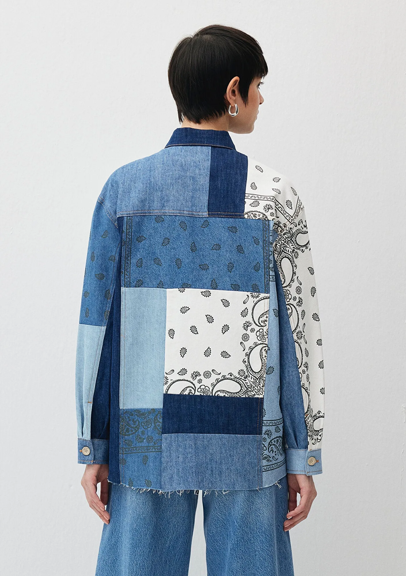 Elodie Blocking Upcycle  Jean Shirt