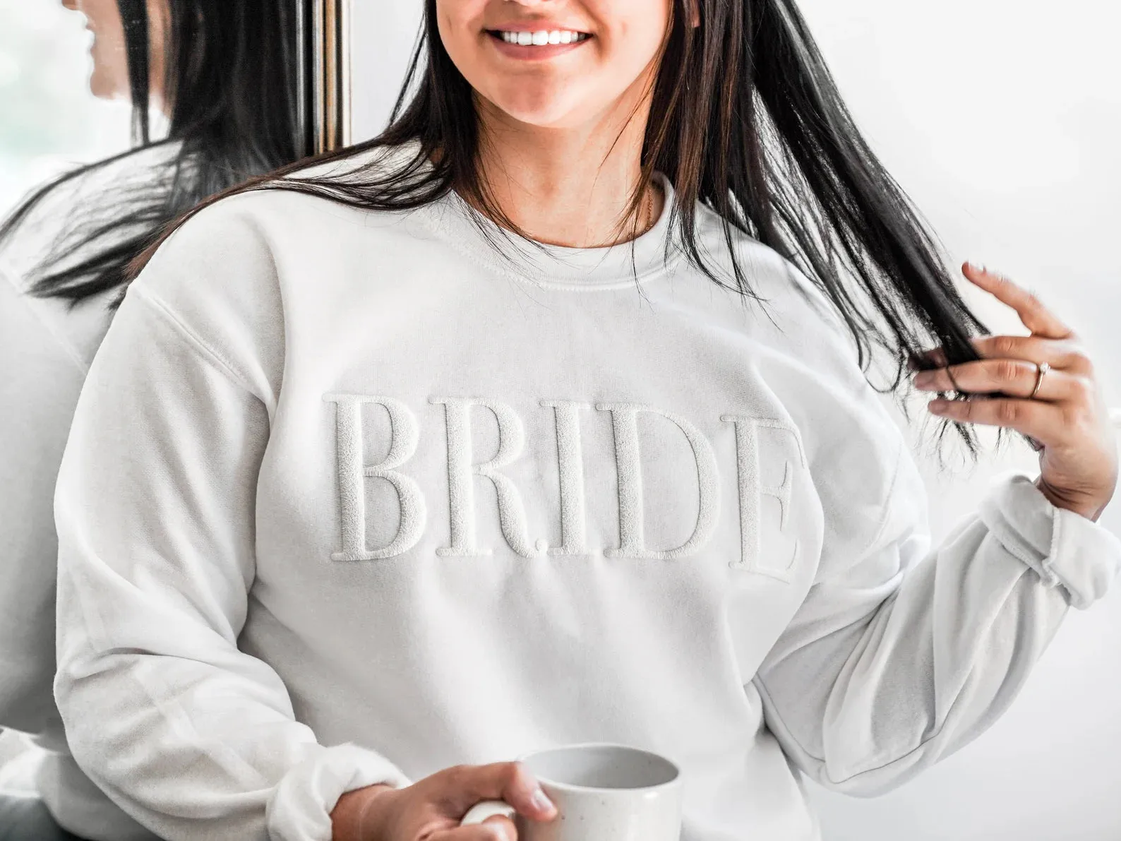 Embossed Bride Puff Crewneck Sweatshirt