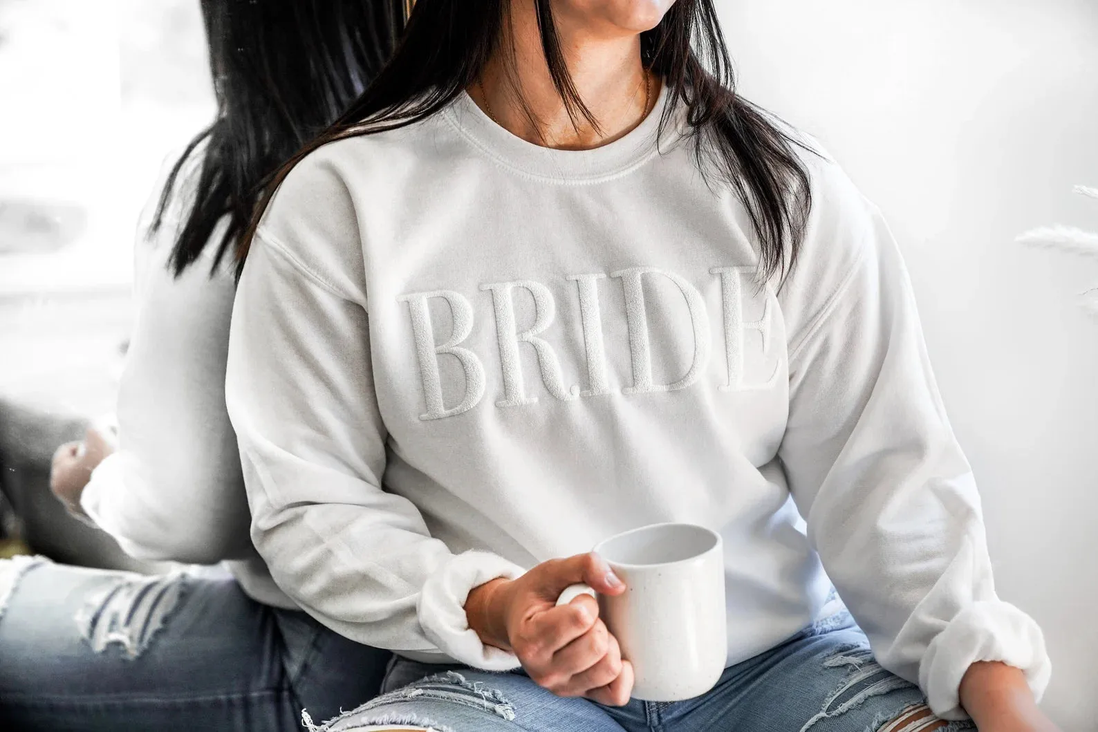 Embossed Bride Puff Crewneck Sweatshirt