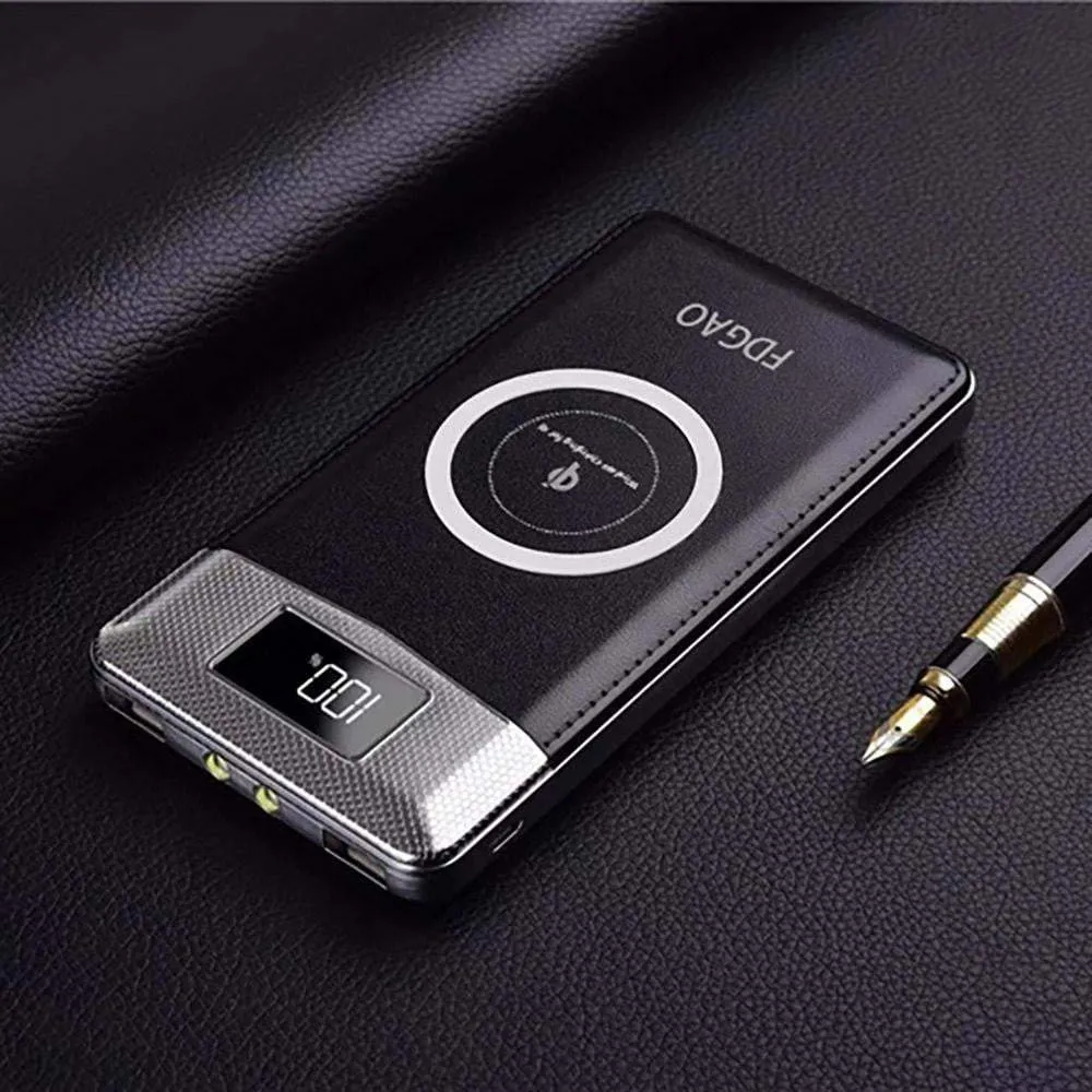 FDGAO Real 10000mAh Qi Wireless Power Bank Charger