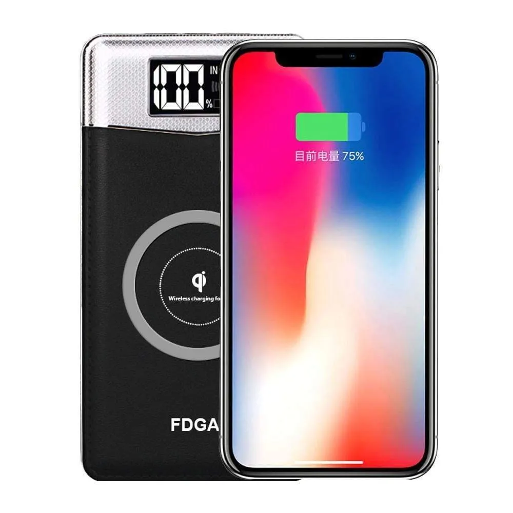 FDGAO Real 10000mAh Qi Wireless Power Bank Charger
