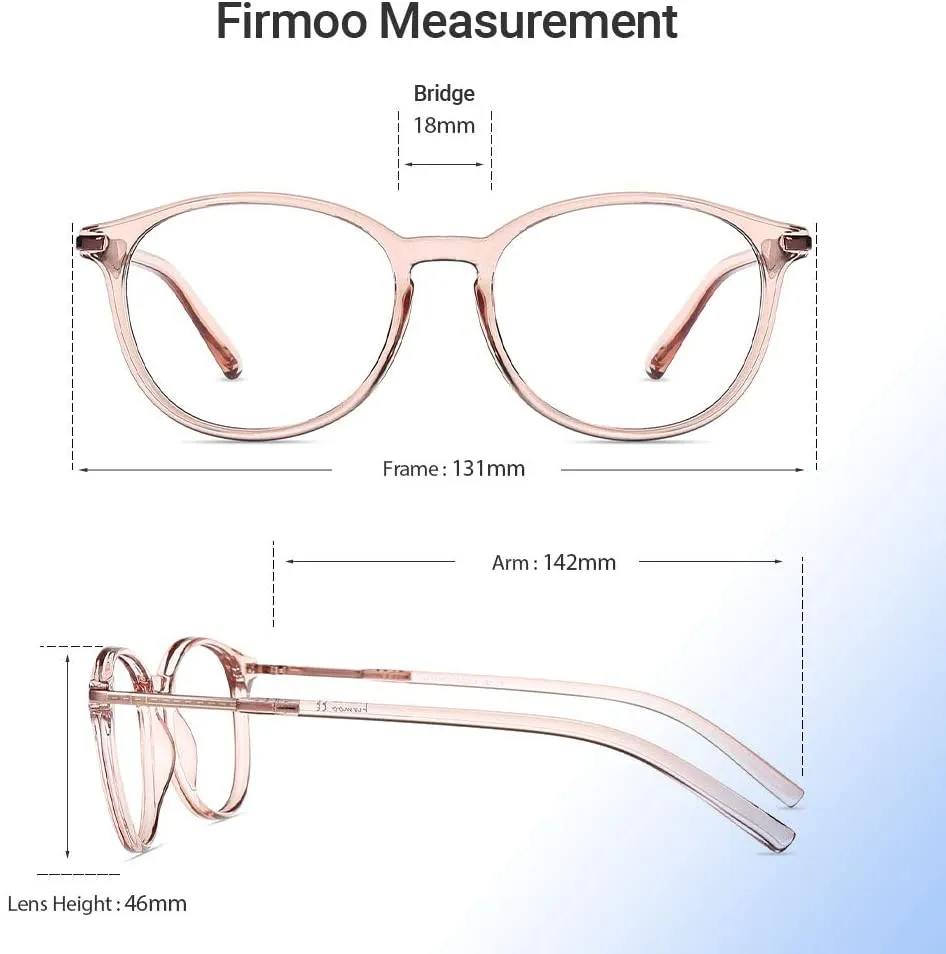 Firmoo Blue Light Blocking Glasses Computer Eyeglasses for Screen, Anti Blue Light Glasses with Anti Eyestrain & UV Glare Cute Pink Round Frame for Women, Retails $43 