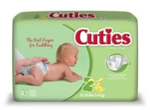 First Quality Baby Diaper Cuties Tab Closure SZ 2 Disposable Heavy Absorb. PACK