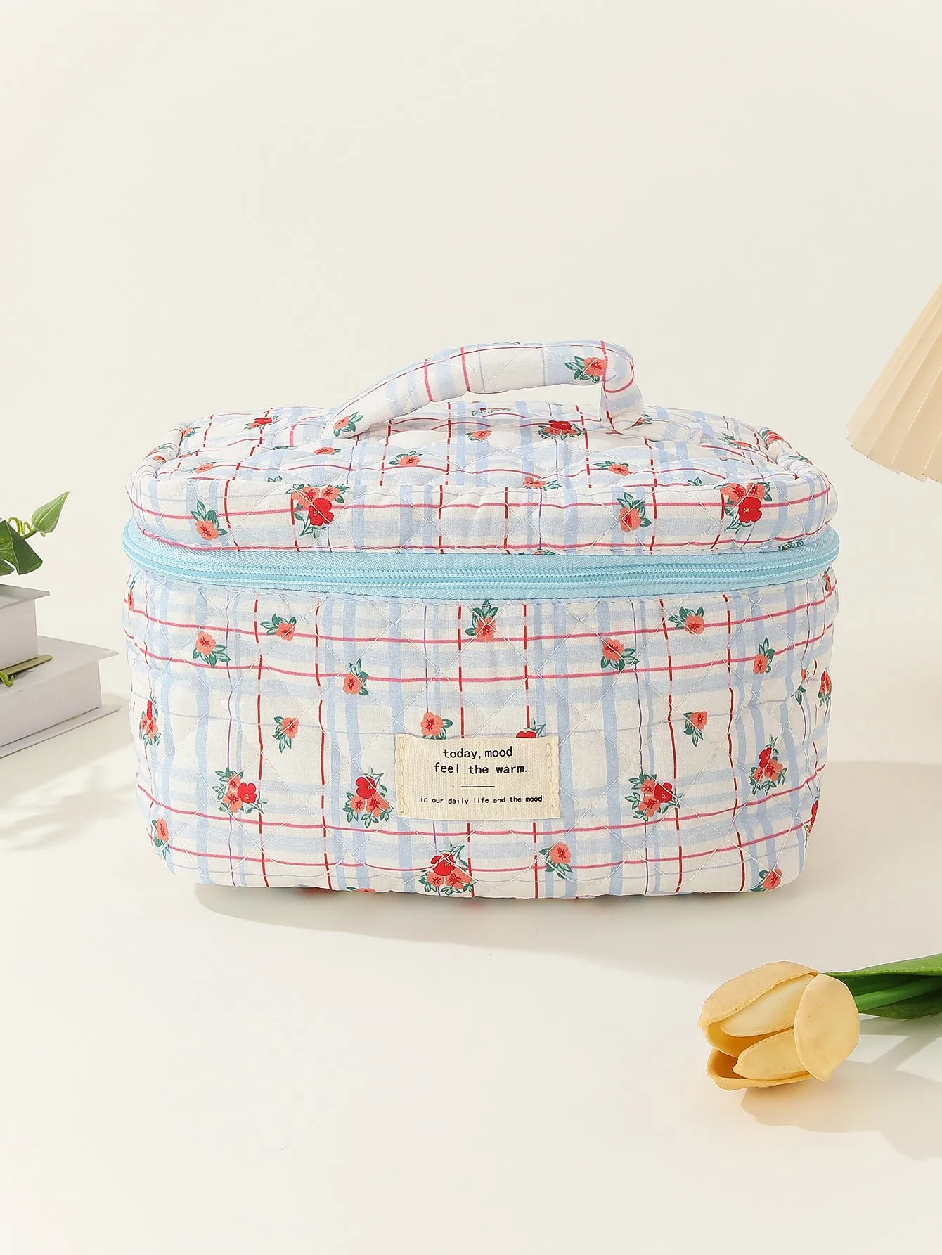 Floral Storage Carrying Quilted Cotton Cute Cosmetic Bags