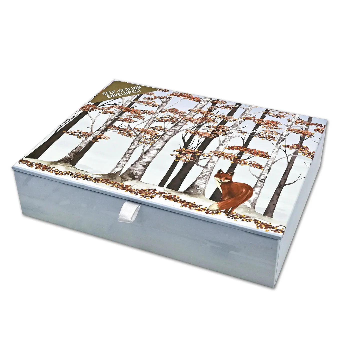 Fox and Birches Holiday Cards