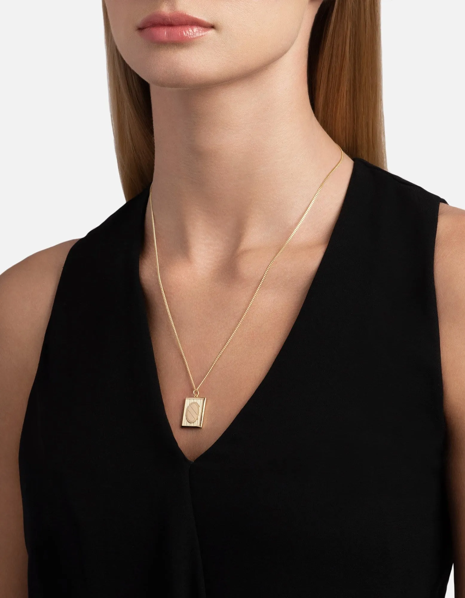 Frame Necklace, Gold