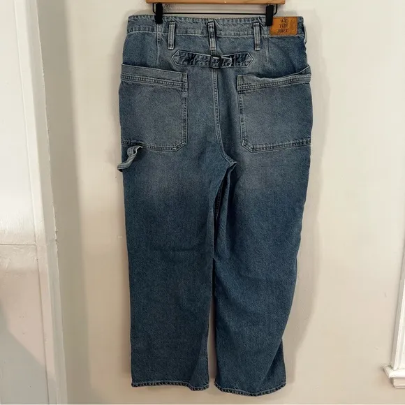 FREE PEOPLE- We The Free Major Leagues Mid Rise Cuffed Jean Carpenter Denim