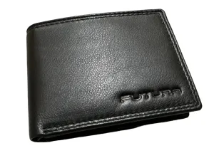 Futura Mens RFID Leather Fold Over Wallet w/ Gift Box - Black