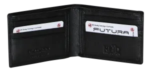Futura Mens RFID Slim Genuine Leather Wallet - Black