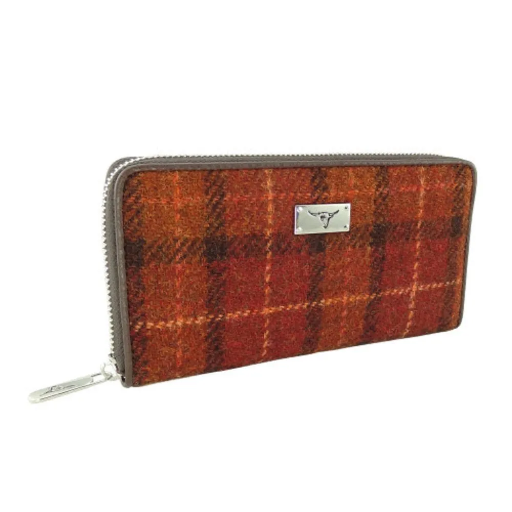Glen Appin Harris Tweed Large Zip Purse LB2100 Staffa