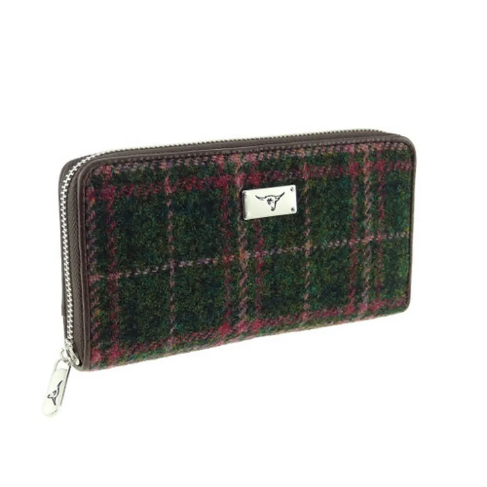 Glen Appin Harris Tweed Large Zip Purse LB2100 Staffa