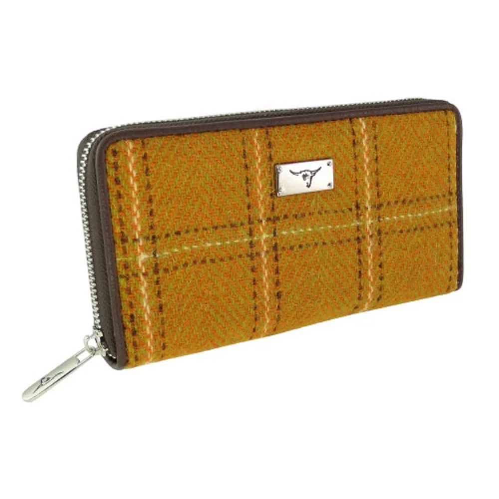 Glen Appin Harris Tweed Large Zip Purse LB2100 Staffa