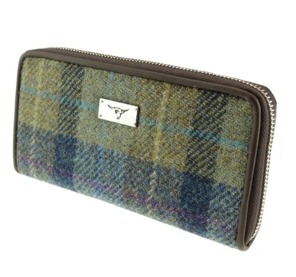 Glen Appin Harris Tweed Large Zip Purse LB2100 Staffa