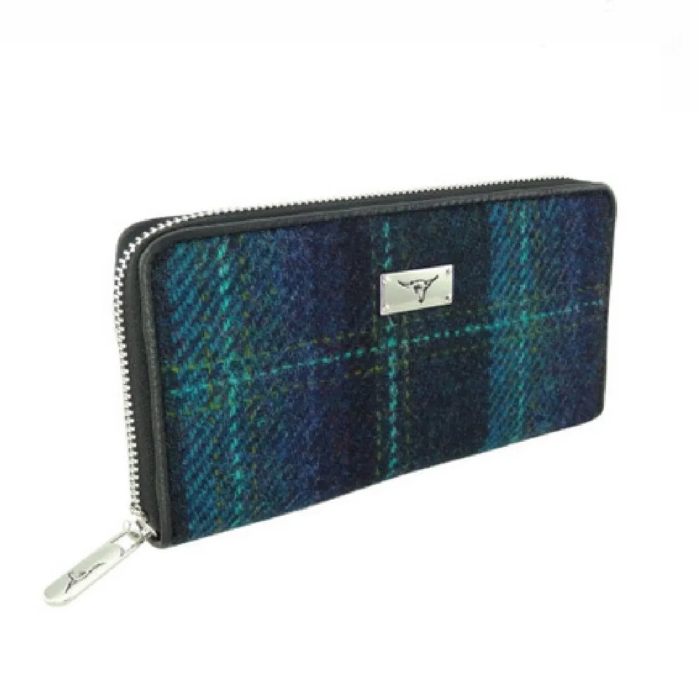 Glen Appin Harris Tweed Large Zip Purse LB2100 Staffa