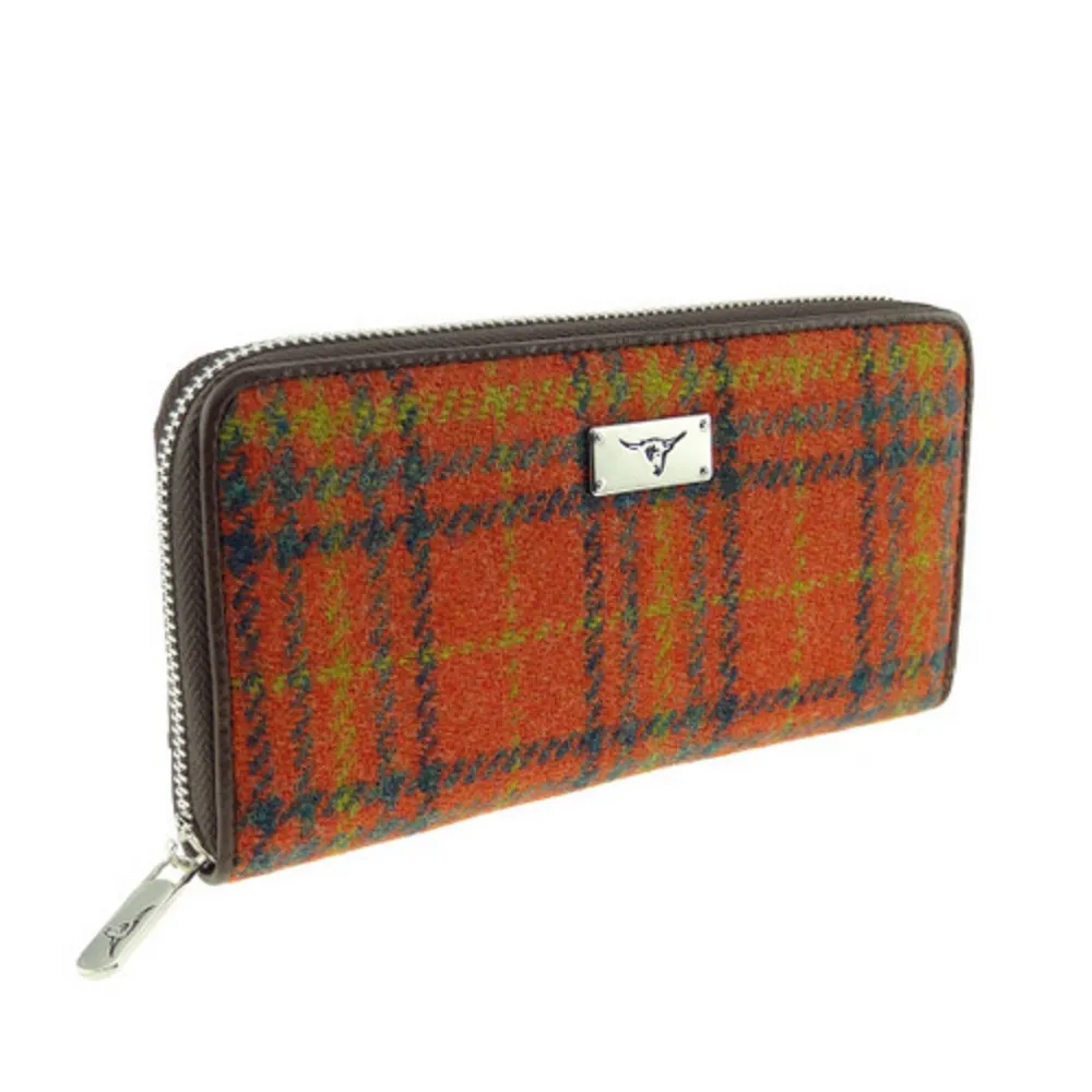 Glen Appin Harris Tweed Large Zip Purse LB2100 Staffa