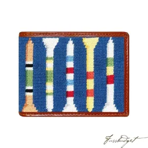 Golf Tees Needlepoint Bi-fold Wallet