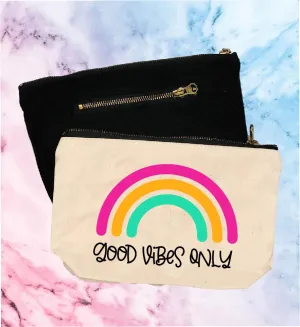 Good Vibes Only | Canvas Cosmetic And Accessory Bag