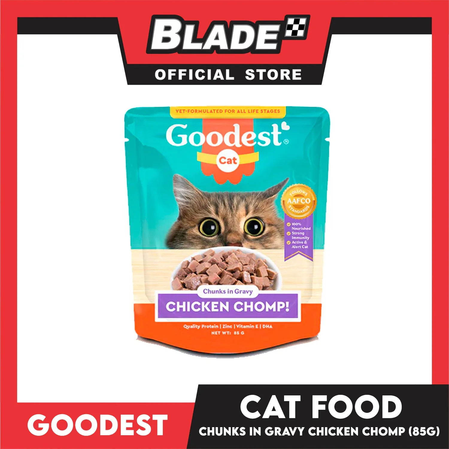 Goodest Cat Chicken Chomp Chunks In Gravy 85g Wet Cat Food
