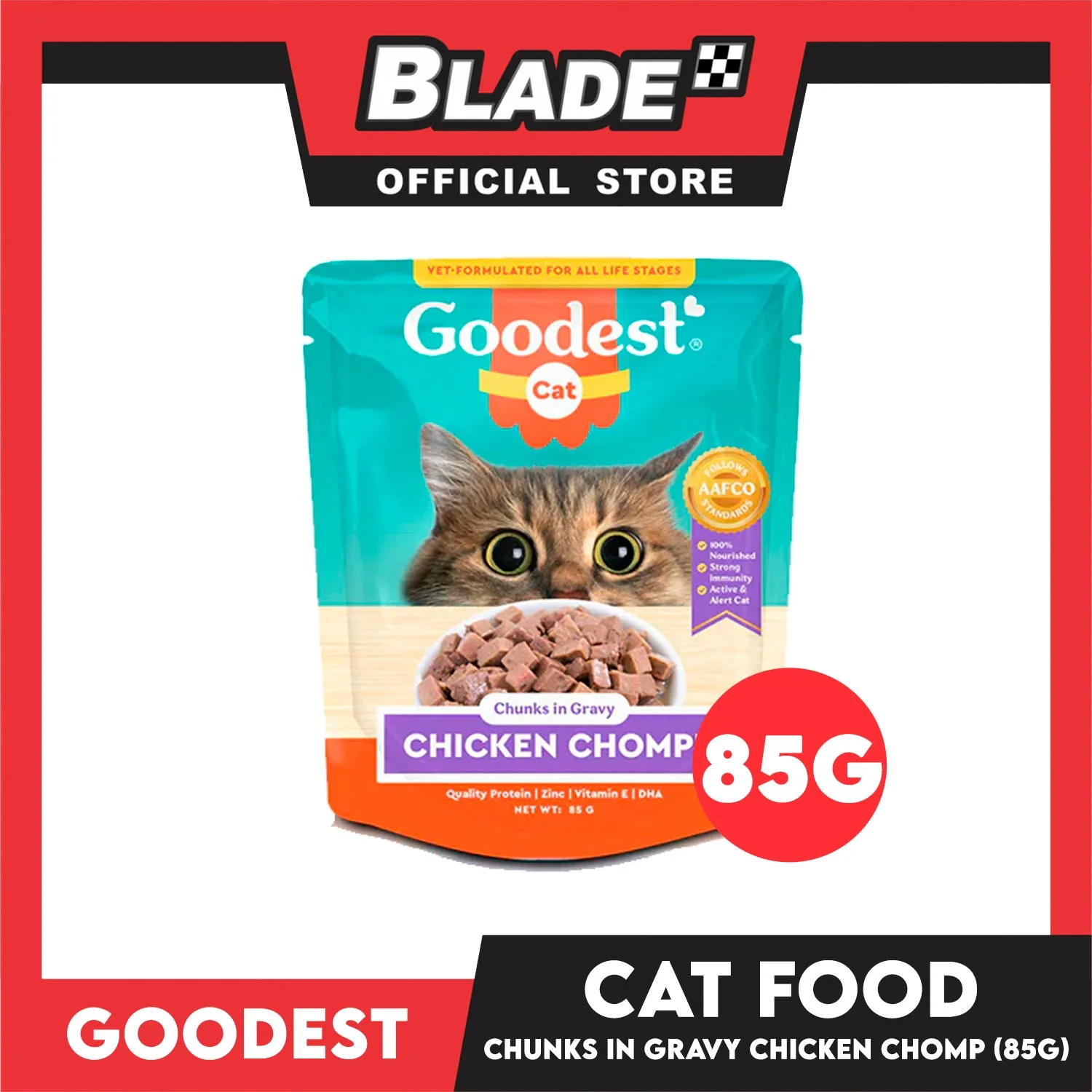 Goodest Cat Chicken Chomp Chunks In Gravy 85g Wet Cat Food